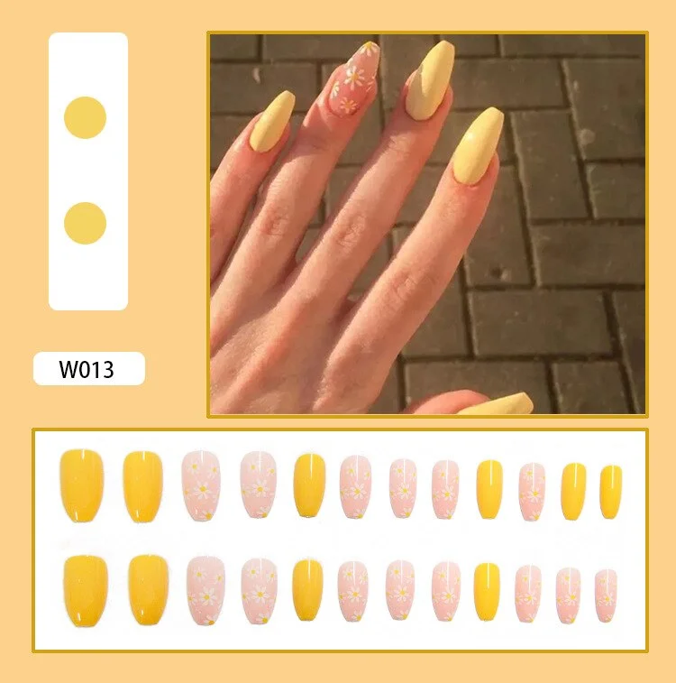 24pcs acrylic nail tips Ombre  Pearl Pink Fake Nail Super Long Stiletto Full Cover Color Glossy Acrylic Nail Kits Sets with Glue-Nail Inspo