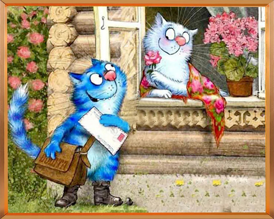 Cats In Love 11CT/14CT Stamped Cross Stitch 60*50CM