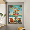 Beach Sign-11CT Stamped Cross Stitch 40*60cm/15.75*23.62in(Big Size)