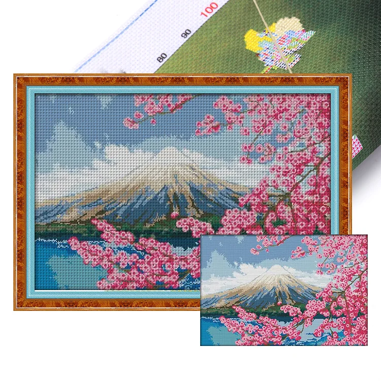 Joy Sunday-Mount Fuji (59*40cm) 14CT Stamped Cross Stitch gbfke
