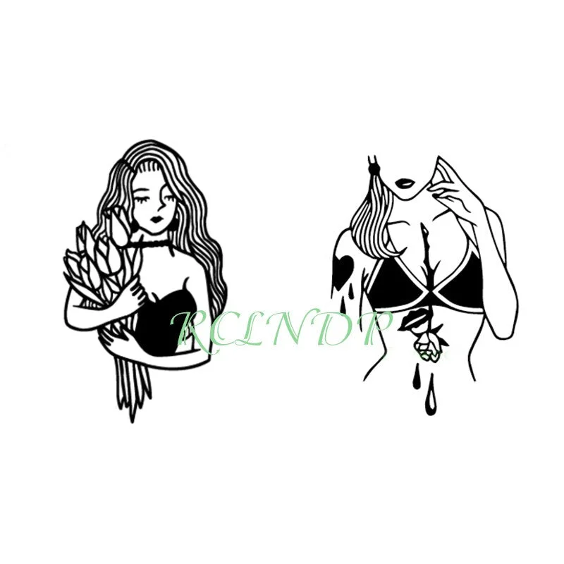 Waterproof Temporary Tattoo Sticker old school sexy love heart pattern Fashion Small Art Flash Tatto Fake Tatoo for Women Men