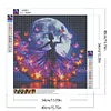 Papillons Et Figures Dansant Sous La Lune Perceuse Ronde Peinture Diamant-40*40CM