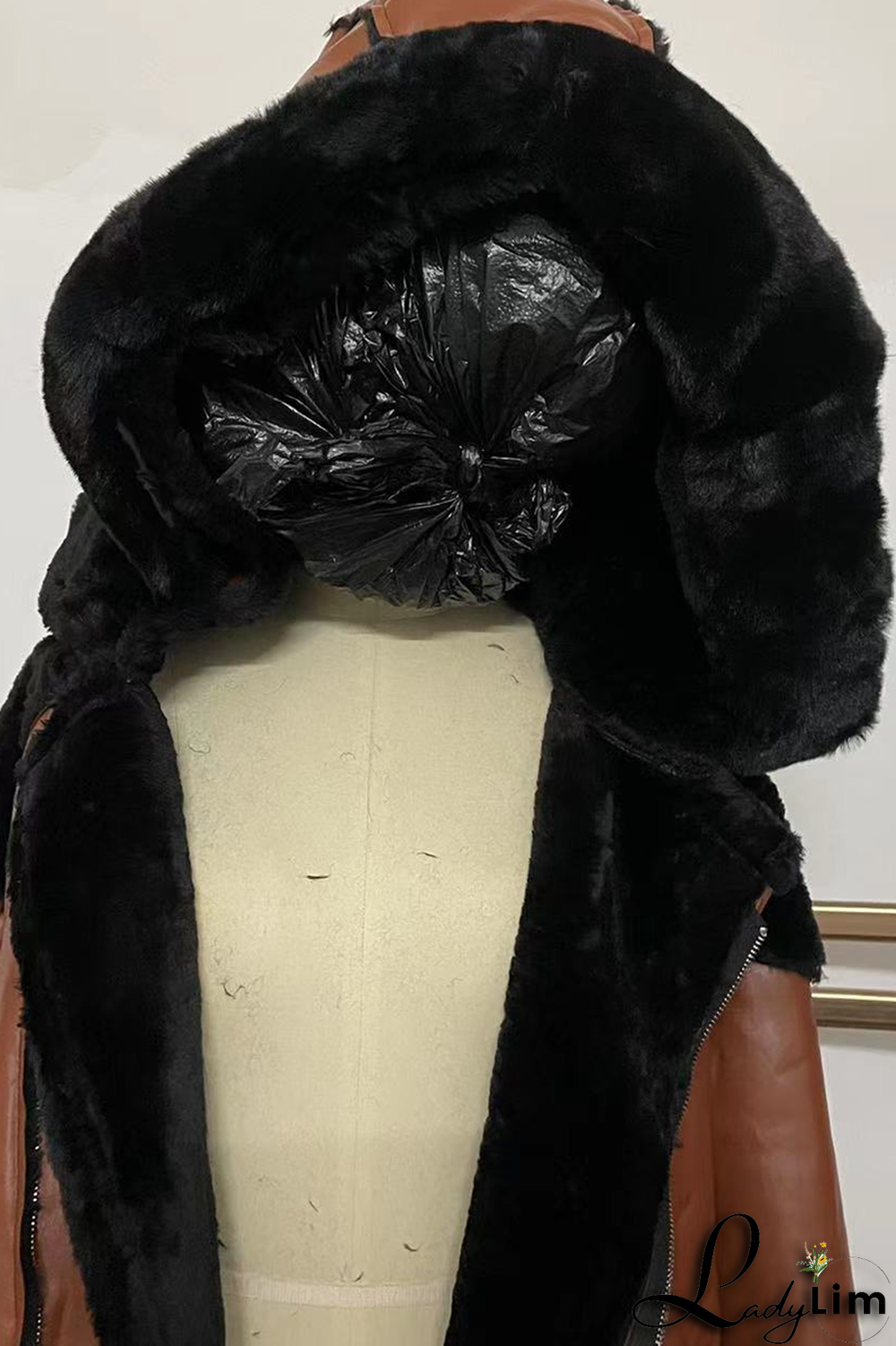 Red Fashion Street Patchwork Patchwork With Belt Hooded Collar Outerwear