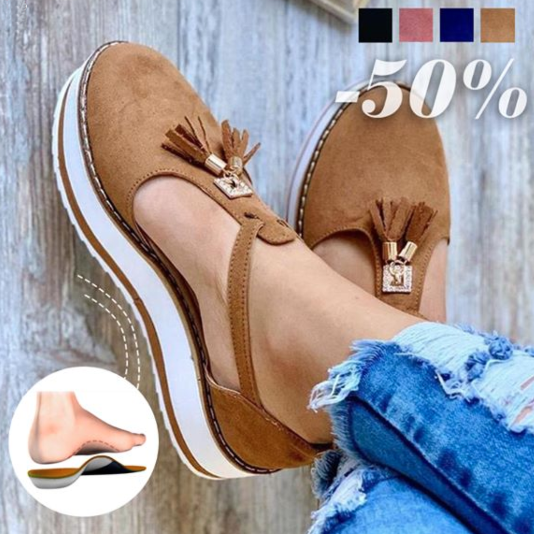 Women's Casual Mary Jane Platform Flat Soft footbed Orthopedic Arch-Support Comfort Shoes