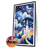 Diamond Painting-DIY Full Round Drill Abstract Starry Sky Castle(40x60cm)