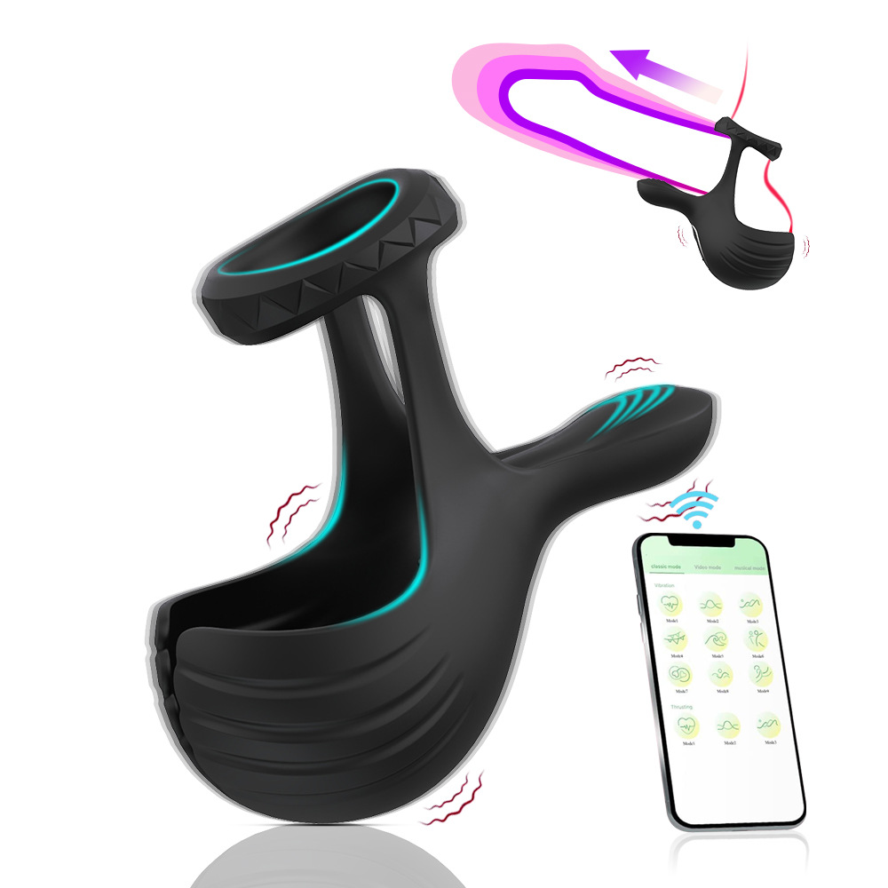 App Remote Control Vibrating Testicle Massager & Penis Ring