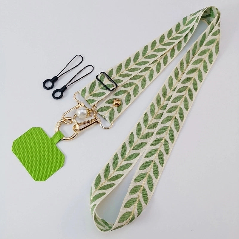 Minimalist Classic Style Geometric Cloth Mobile Phone Lanyard