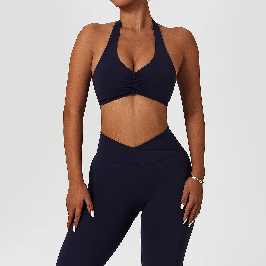 halterneck sports bra + Legging 2-piece set