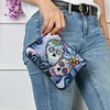 DIY Skull flower shaped diamond painting one-shoulder chain lady bag