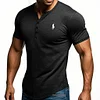 Men's Casual Button V-Neck T-Shirt