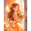 Dessin Animé Anime Fille-Perceuse Ronde Peinture Diamant-30 * 40CM