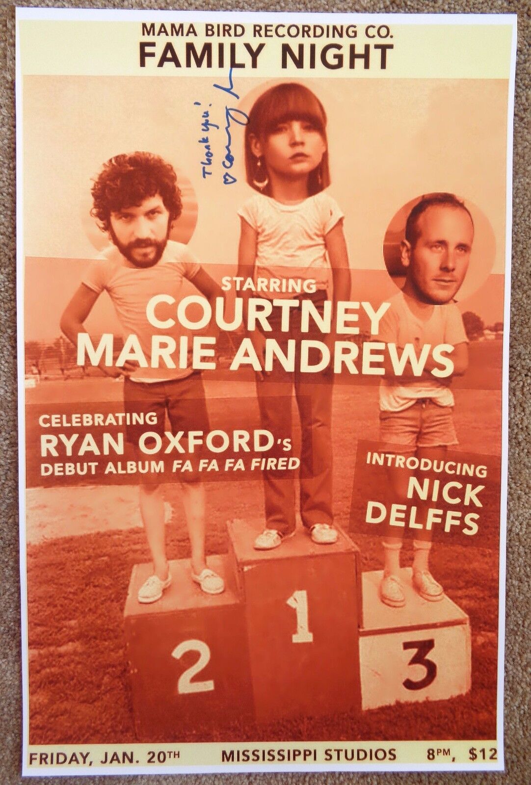 Signed COURTNEY MARIE ANDREWS Gig POSTER In-Person w/proof Concert Autograph