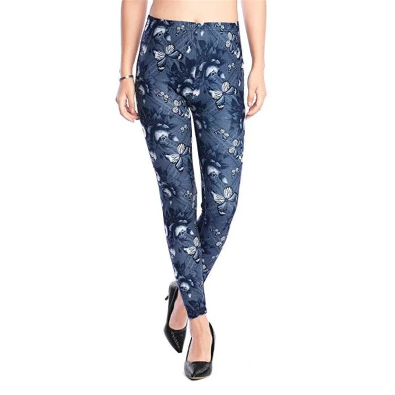 CUHAKCI Fashion Women Hot Leggings Floral Print Fitness Leggins Sexy Legging High Waist Workout Leggin Elastic Pants Drop Ship