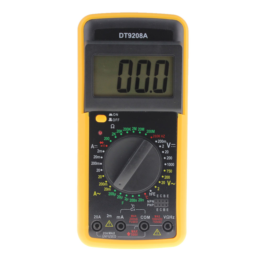 

DT-9208A Digital Multimeter Volt Amp Ohm Hz AC/DC Temperature Hertz Tester, 501 Original