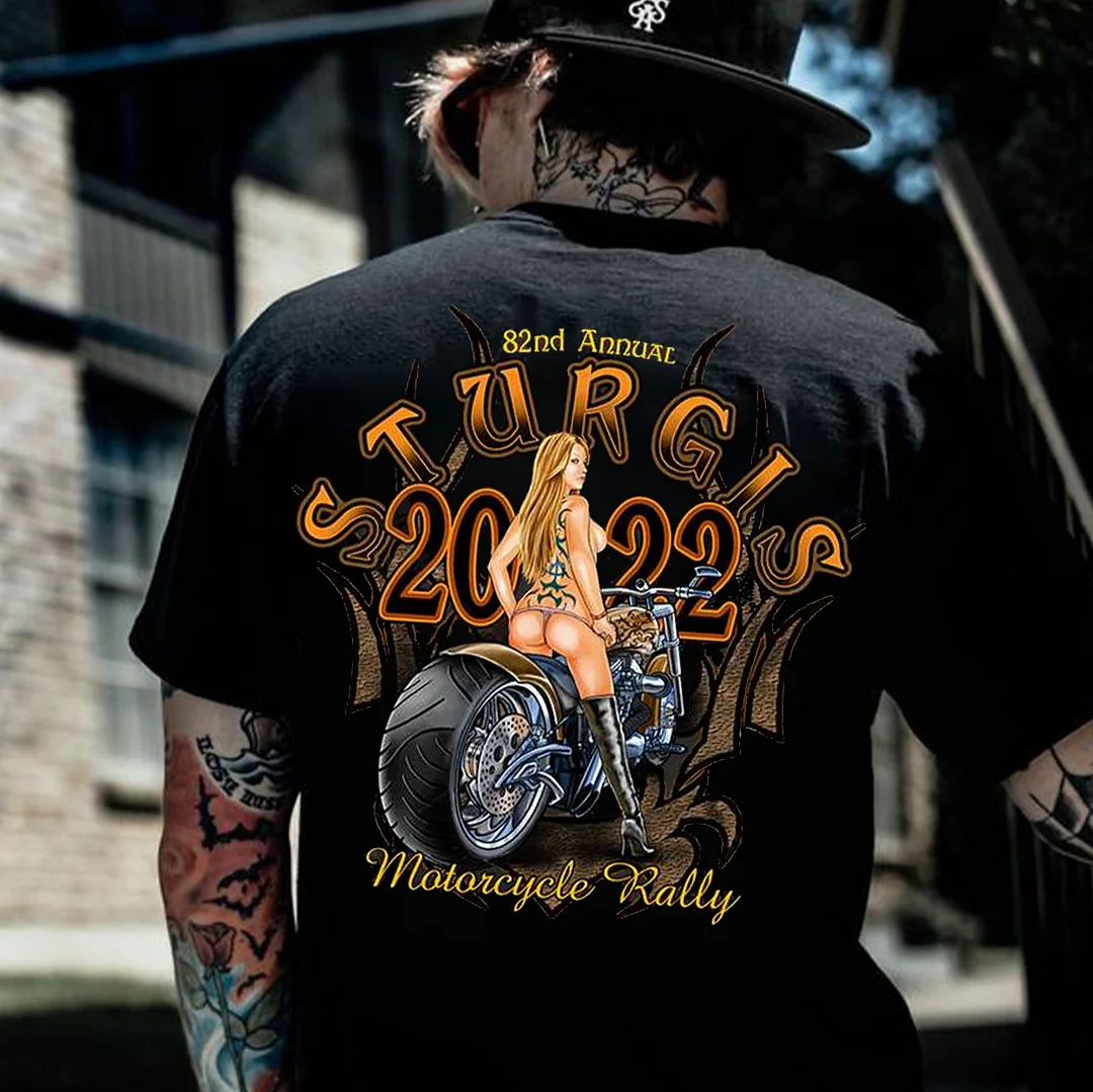 STURGIS Sexy Motorcycle Lady Print Men's T-shirt