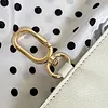 Polka Dot Nylon Storage Shoulder Bag with Key Ring Expandable Keychain Tote Bag Large Capacity Stylish Foldable Tote Handbag for Shopping Travel Commute