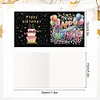 (US Local)6Pcs Birthday Cake DIY Diamond Painting Card Diamond Drawing Card for Friends