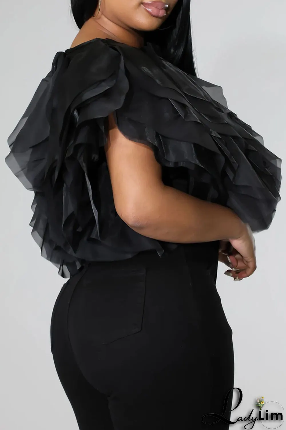 Green Fashion Sweet Solid Patchwork Asymmetrical O Neck Tops