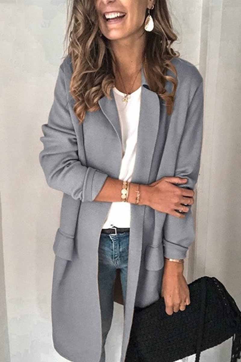 Chicindress Solid Color Long Sleeve Blazer