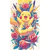 Rose Pikachu-11CT Stamped Cross Stitch 40*65cm/15.75*25.59in(Big Size)