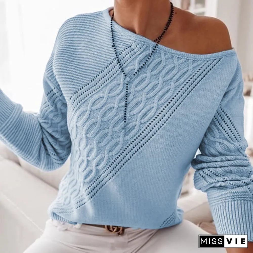 Off Shoulder Leisure Sweater