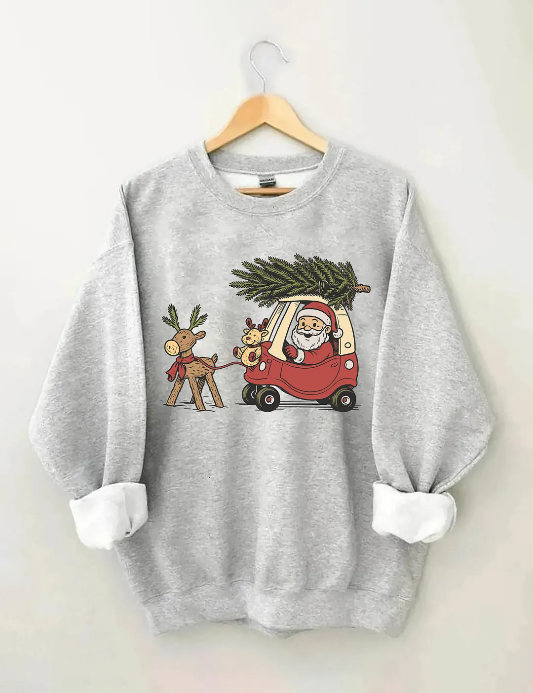Funny Santa Car Sweatshirt