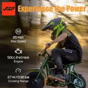 frp db003 50cc 2 冲程迷你越野车迷你自行车汽油动力越野车越野车迷你自行车汽油摩托车 165 磅最高时速 20 英里/小时详情 5