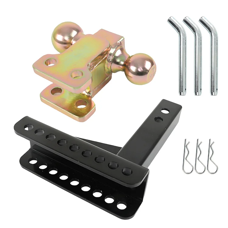 SEBLAFF Trailer Hitch Tow Receiver 2 Inch 14000 Lbs 2 and 2-5/16 Inch Balls 6 Inch Drop Adjustable Channel Style Dual Ball Mount 45900