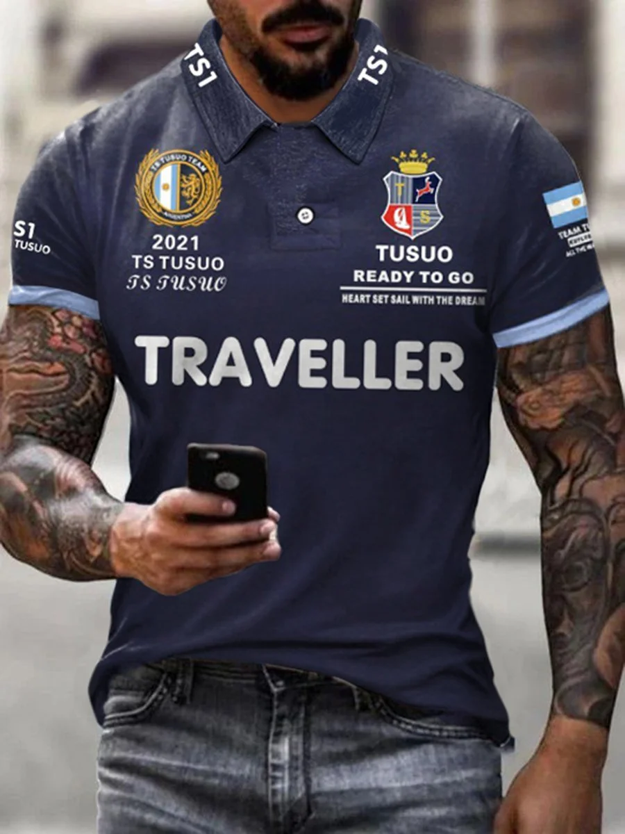 men's letter embroidery polo short sleeve -06