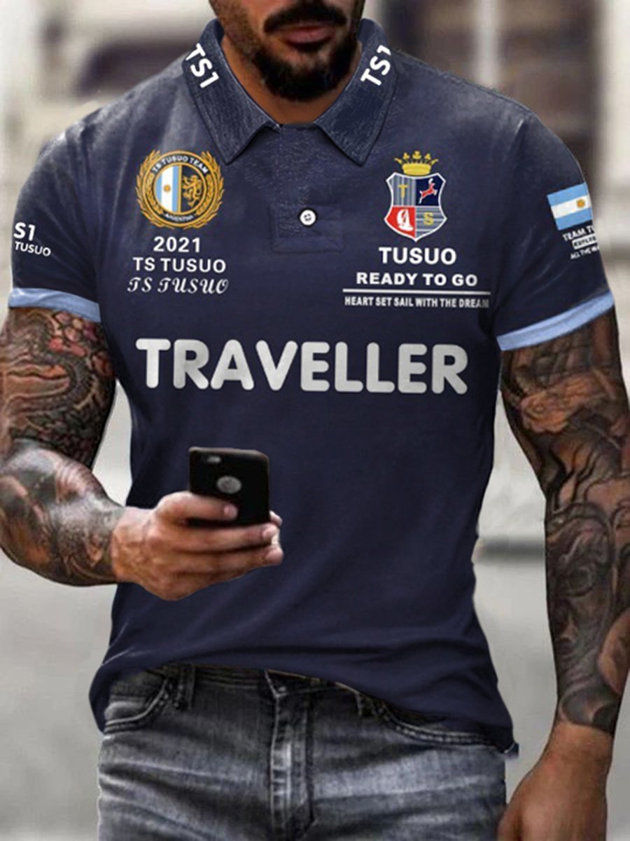 men's letter embroidery polo short sleeve -06