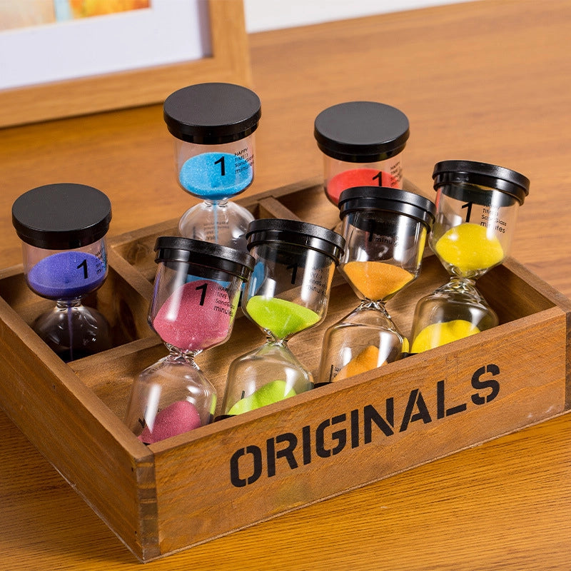 Black Cover Timer 1/3/5/10/15/20/30/45/60 Min Creative Gift Office Culture/hourglass/sand Timer