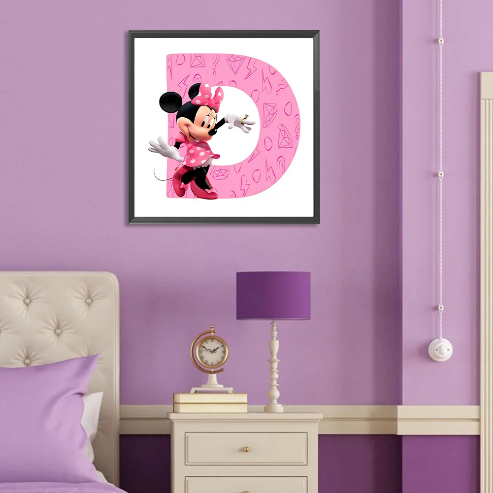 Full Round Diamond Painting 30*30cm - Minnie Mouse And The Letter D