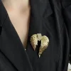 Golden Angel Wing Brooch with Rhinestone Accent TT Design&trade;