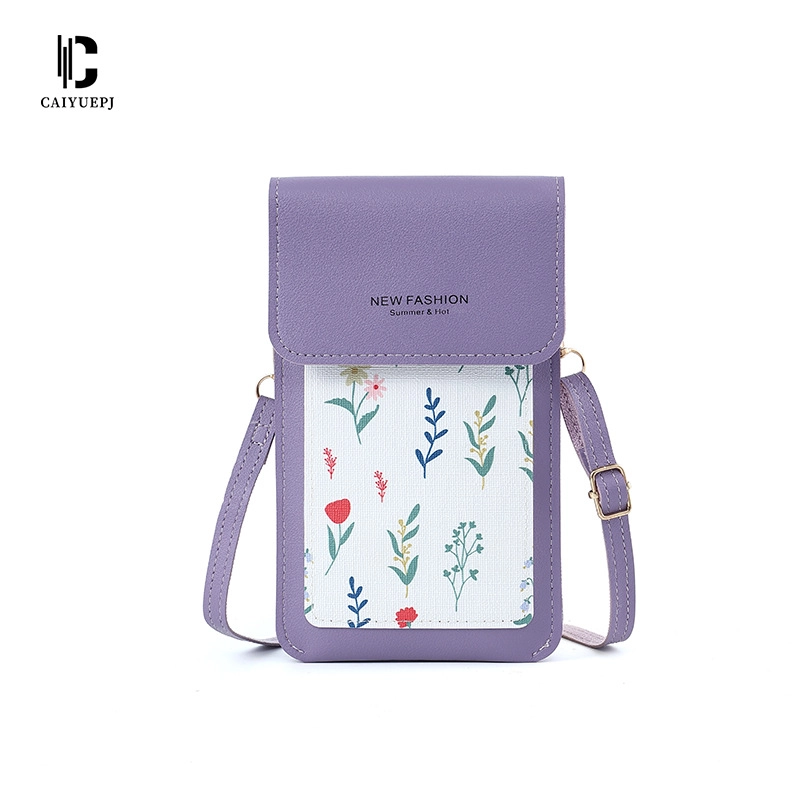 Women’s PVC Solid Color Elegant Streetwear Square Buckle Phone Wallets