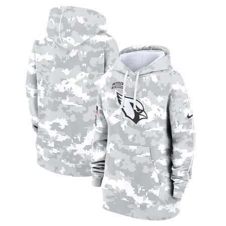 Women's Arizona Cardinals  Arctic Camo 2024 Salute To Service Club Fleece Pullover Hoodie