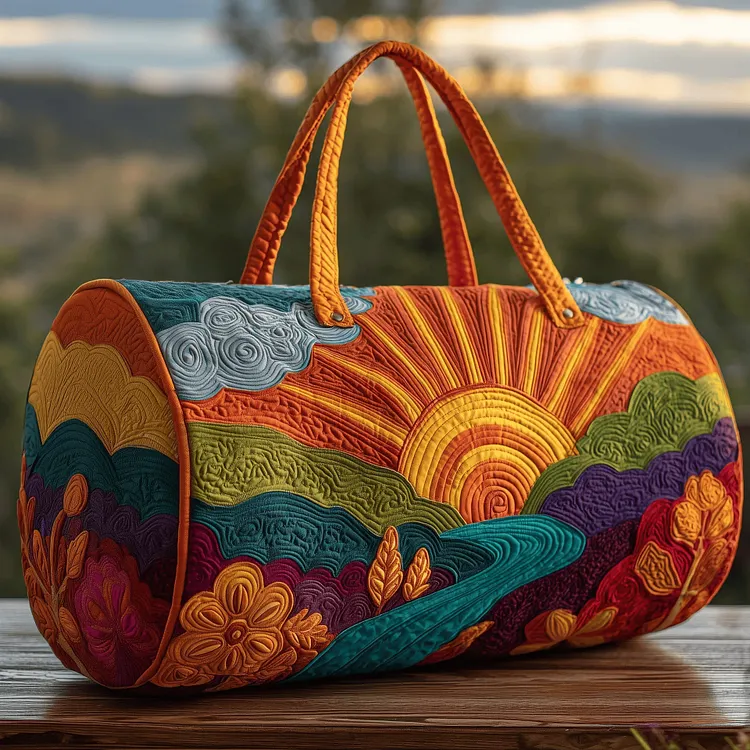 Hippie Sun Quilted Duffle Bag