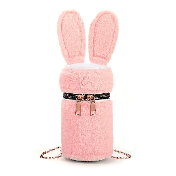 DIY Fluffy Handbag with Two Bunny Ears