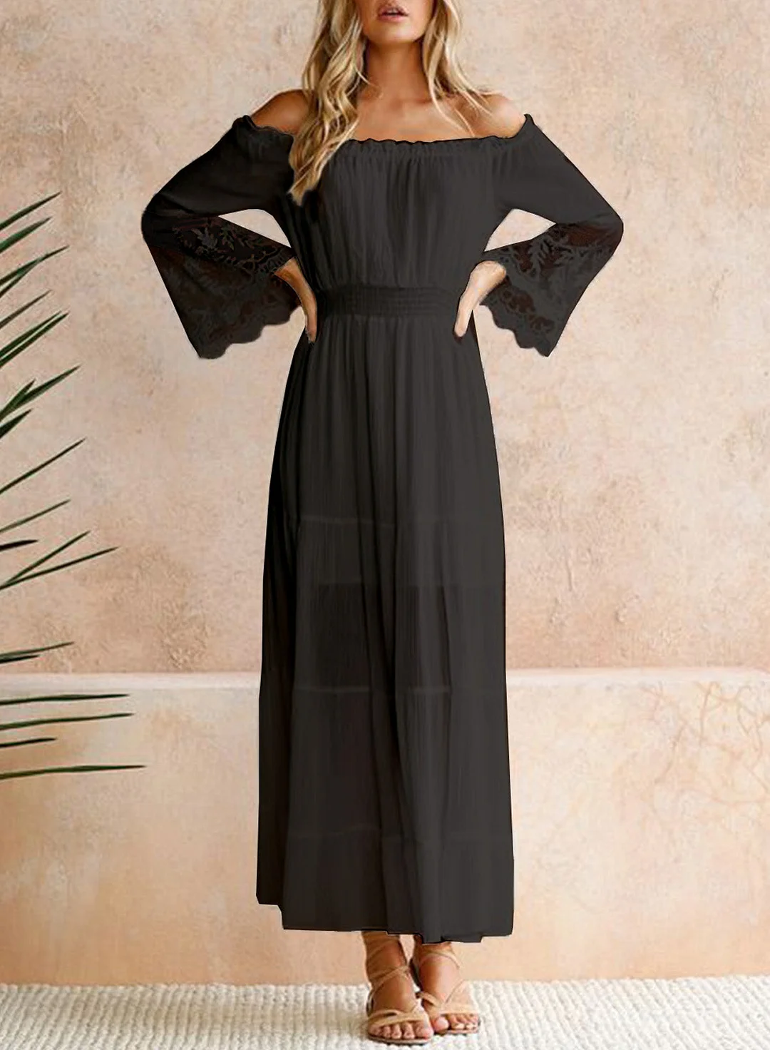 Buzzdaisy Dress  one-neck  lace  Patchwork dress
