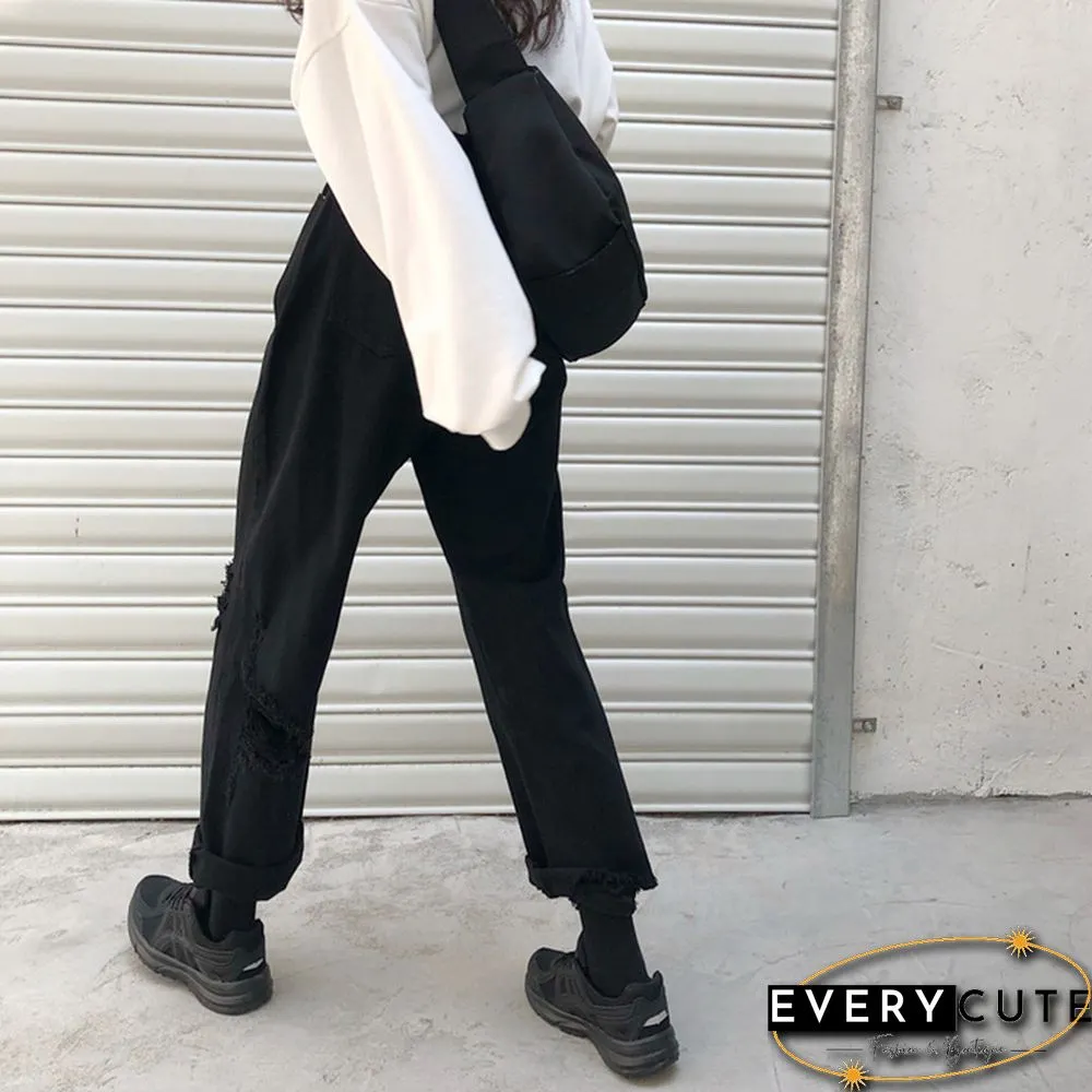 Straight-Leg Ripped Jeans