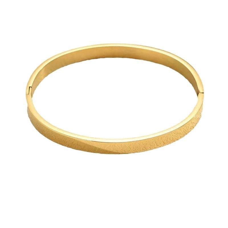 Minimalist Geometric Titanium Steel Bangle
