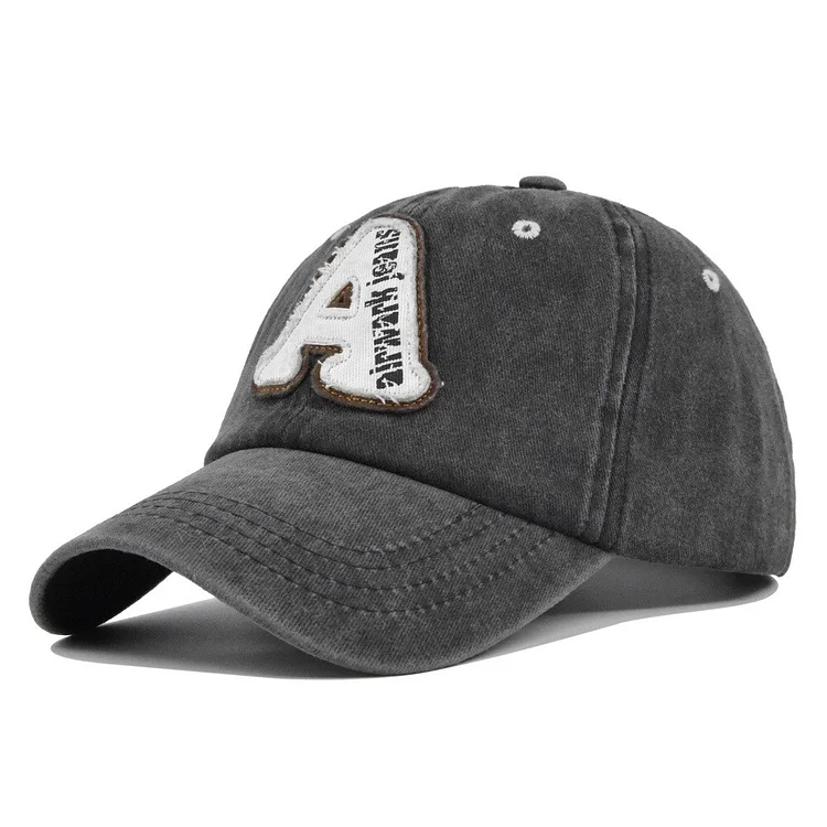 Cross-Border Patch A Retro Three-Dimensional Embroidery Baseball Cap 3D Embroidered Peaked Cap Washed Distressed Trucker Hat