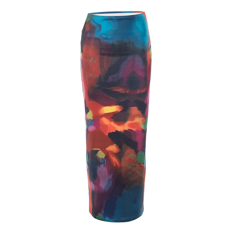 Uveng 2024 Women's Summer New Casual Painting Print Excaught Orum Dressed And Bust