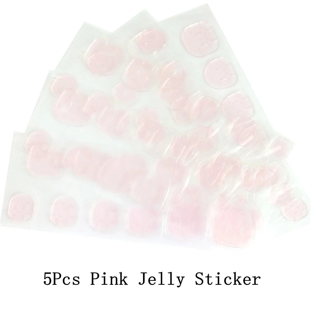 1/3/5 Sheets Transparent Pink Self Adhesive Sticker For Nails DIY Jelly Glue Sticker Nail Art Tape Full Cover Manicure Tool-Nail Inspo