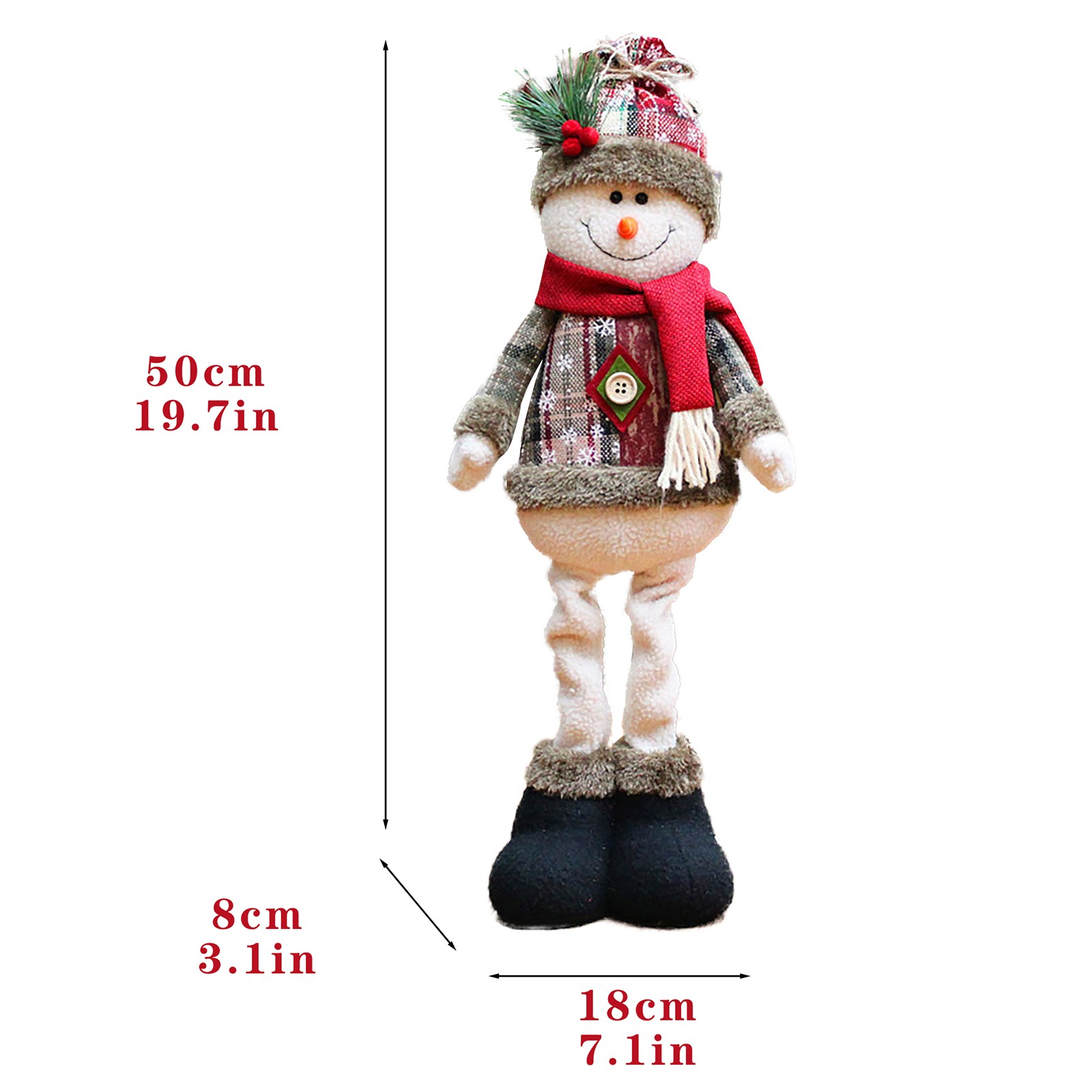 Tegooe Set of 3 Plush Christmas Dolls - Extendable Legs Santa