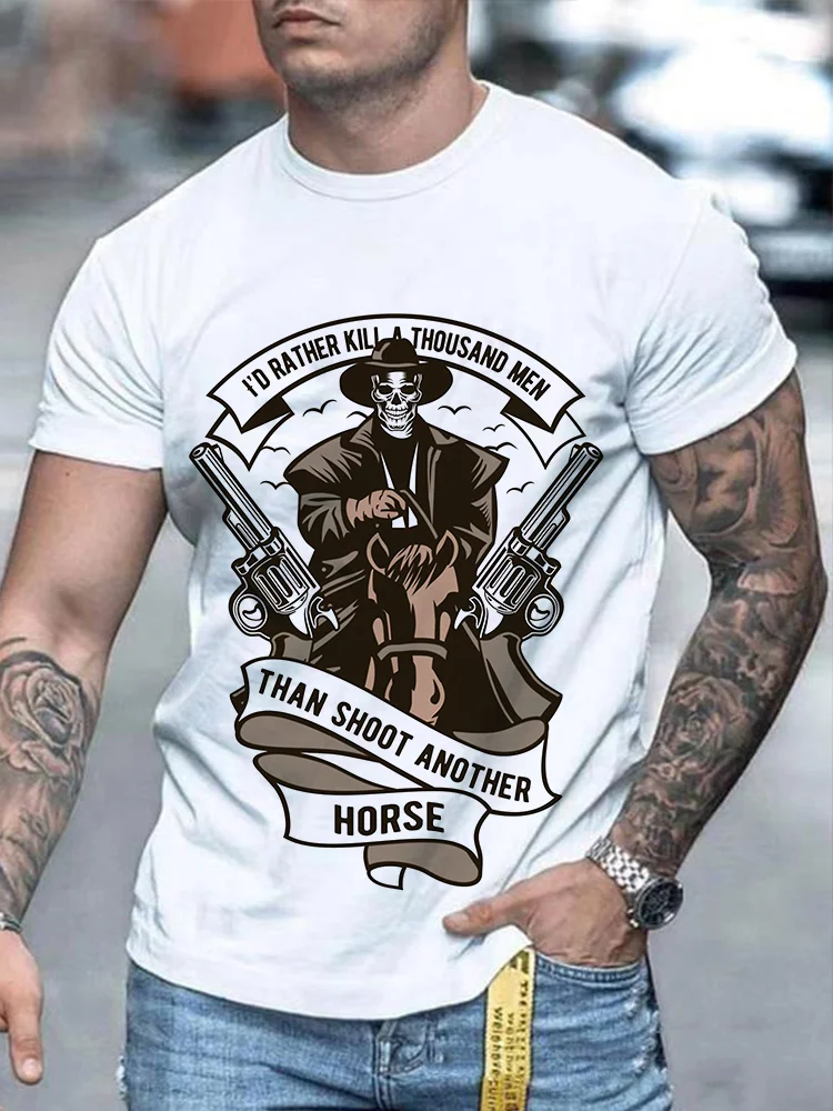 Wearshes Western Cowboy Print Men's T Shirt