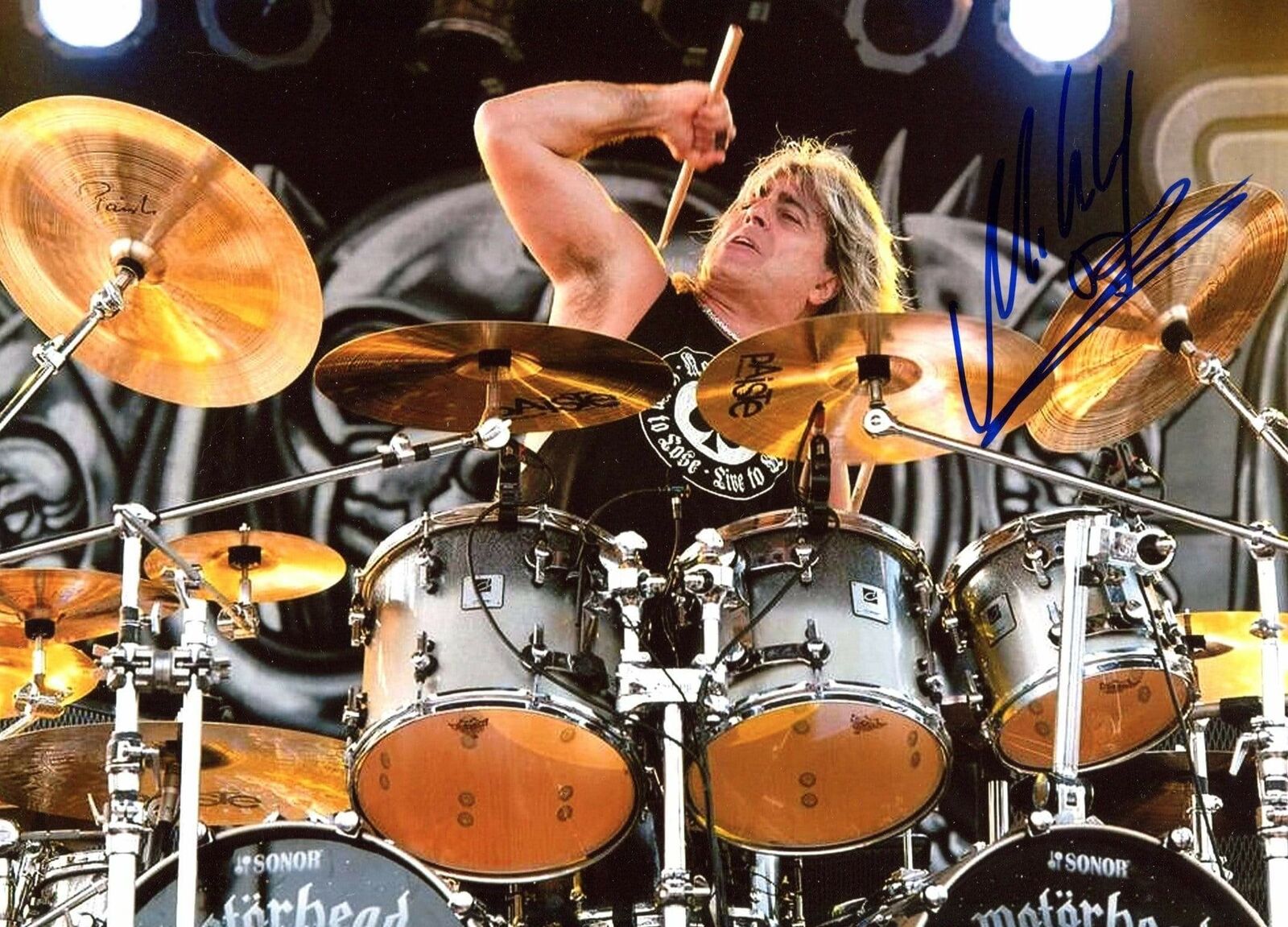 Mikkey Dee DRUMMER autograph, In-Person signed Photo Poster painting