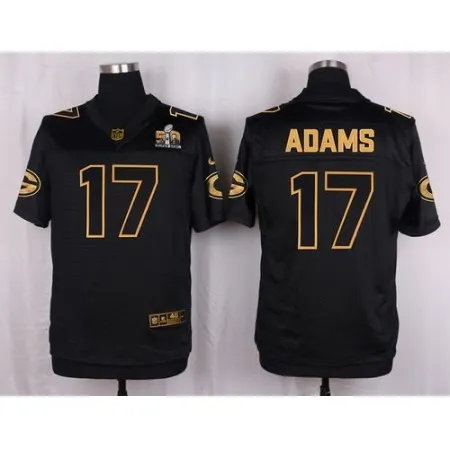 Packers #17 Davante Adams Black Men's Stitched NFL Elite Pro Line Gold Collection Jersey