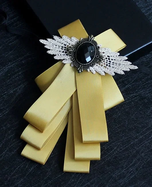 Vintage Rhinestone Decor Multilayer Blazer Bow Tie