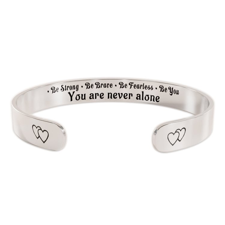 You Are Never Alone Double Heart Bold Bracelet