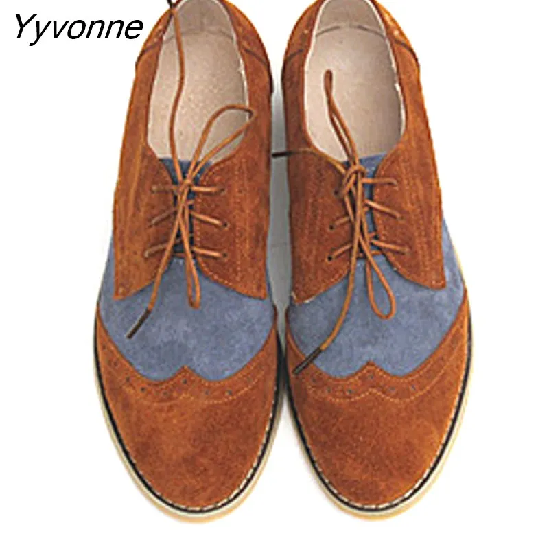 Yyvonne Women's Leather Summer Platform Sneakers Flat Casual Oxford Shoes Loafers Moccasins Spring Vintage for Woman 2023 Trend New